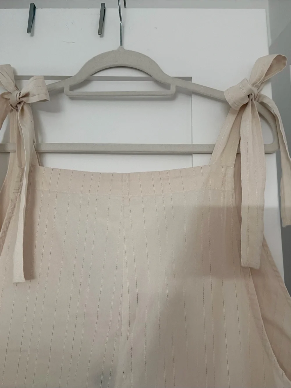 Hatch Cream Jumpsuit with Tie Shoulders
